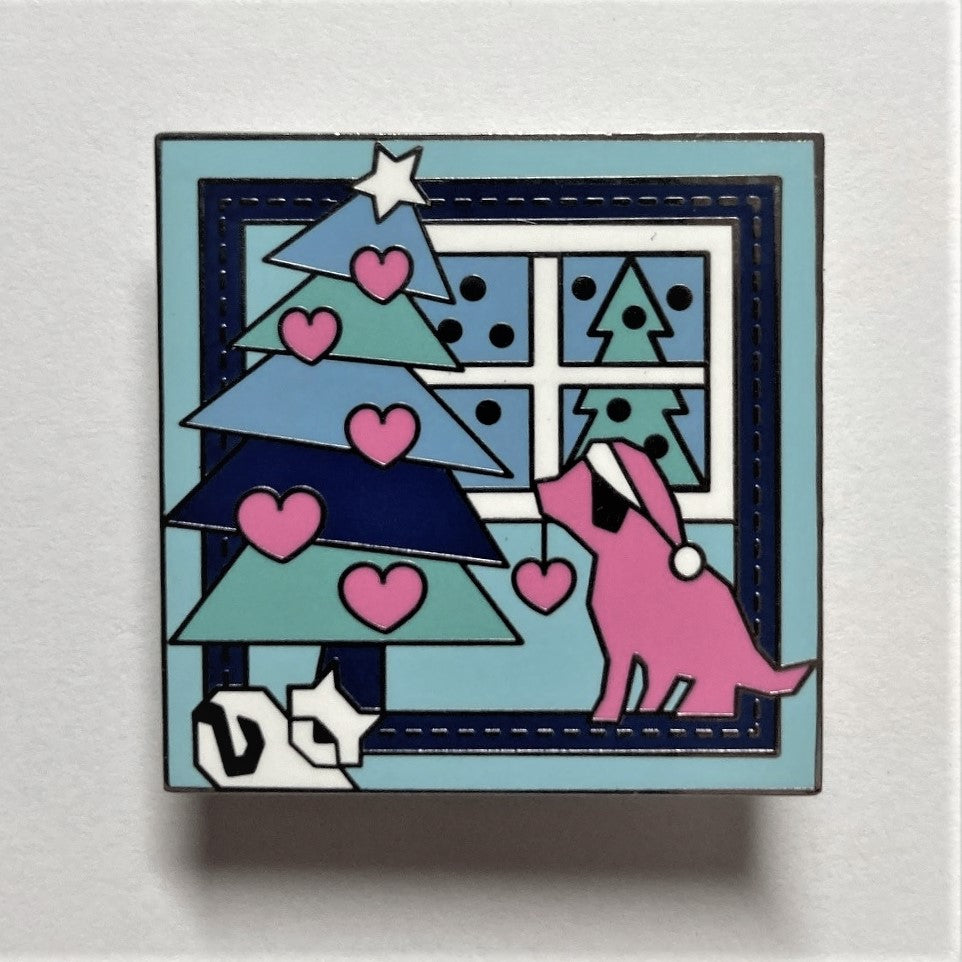 poppetpins.com Christmas quilt collection 2021 dog cat quilt block holiday pin badge brooch